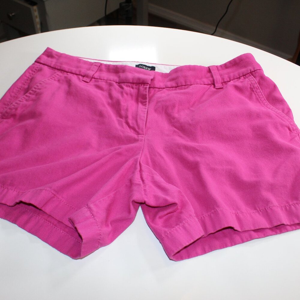 J Crew Chino Shorts Womens 8 Pink Cotton Summer Weight Flat Front Outdoor